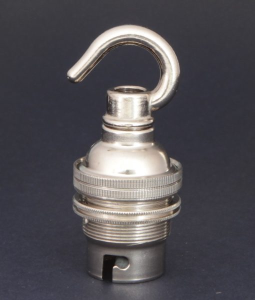 B22 Light Bulb Holder Hooked Silver