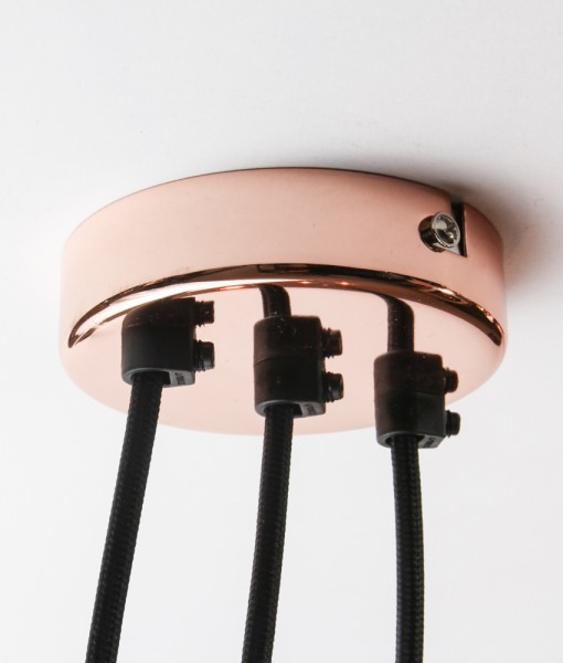 Polished Copper 3 Point Ceiling Rose Multi Entry Point