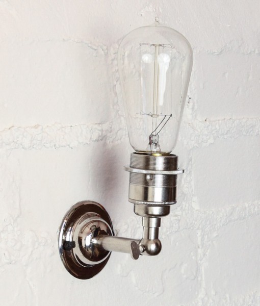 Vintage Metal Wall Light in Silver - The Manston