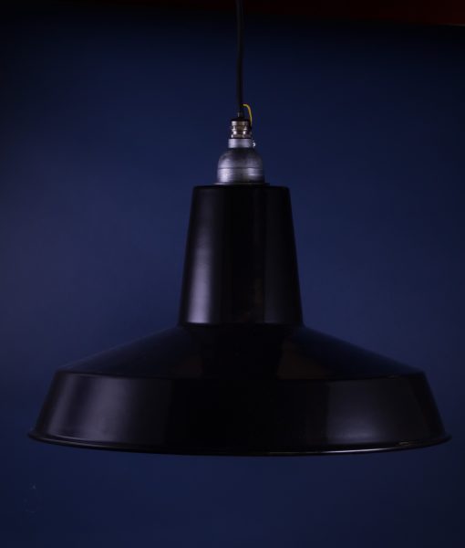 Black Enamel Pendant Light Linton Industrial Ceiling Light