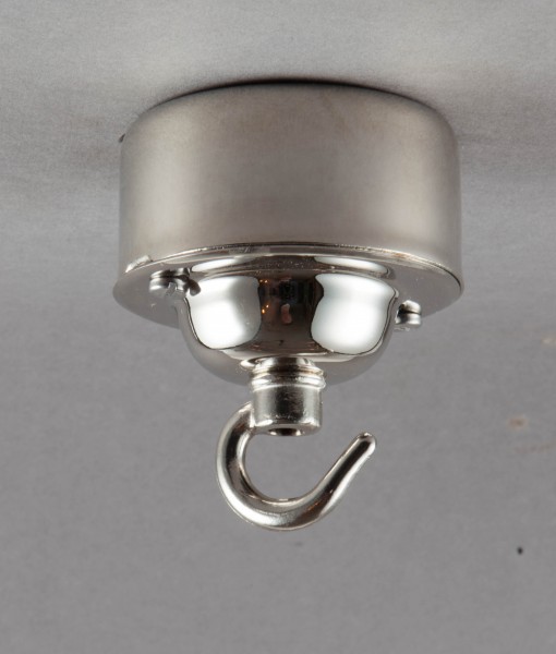 Conduit Box Ceiling Rose Silver with Hook
