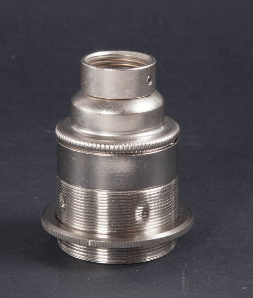 Metal Pipe Bulb Holder Threaded Silver E27