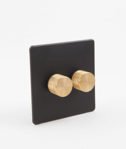 Designer Dimmer Switch Double Black & Gold Dimmer Switch
