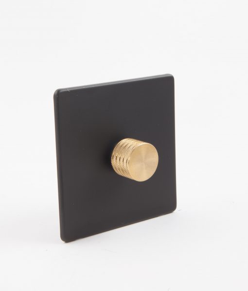 Designer Dimmer Switch Single Black & Gold Dimmer Switch
