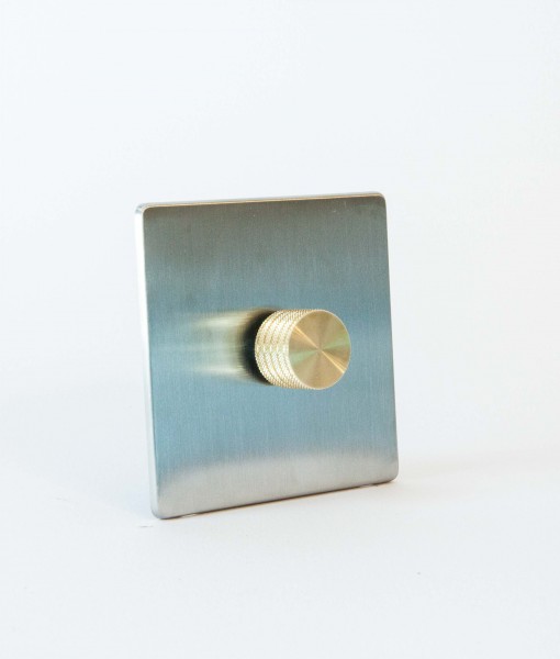 Designer Dimmer Switch Single Silver & Gold Dimmer Switch
