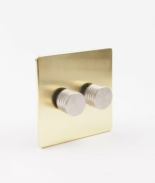 Designer Dimmer Switch Double Gold & Silver Light Switch