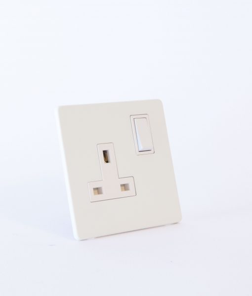 WHITE PLUG SOCKET 1 Gang White Minimalist Wall Socket