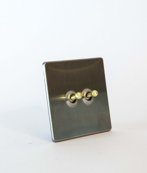 TOGGLE LIGHT SWITCH 2 Toggle Silver & Gold Dowsing & Reynolds