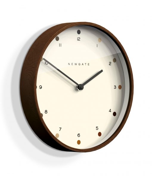 NEWGATE DARK WOOD MR CLARKE MINIMALIST WALL CLOCK Dot Dial