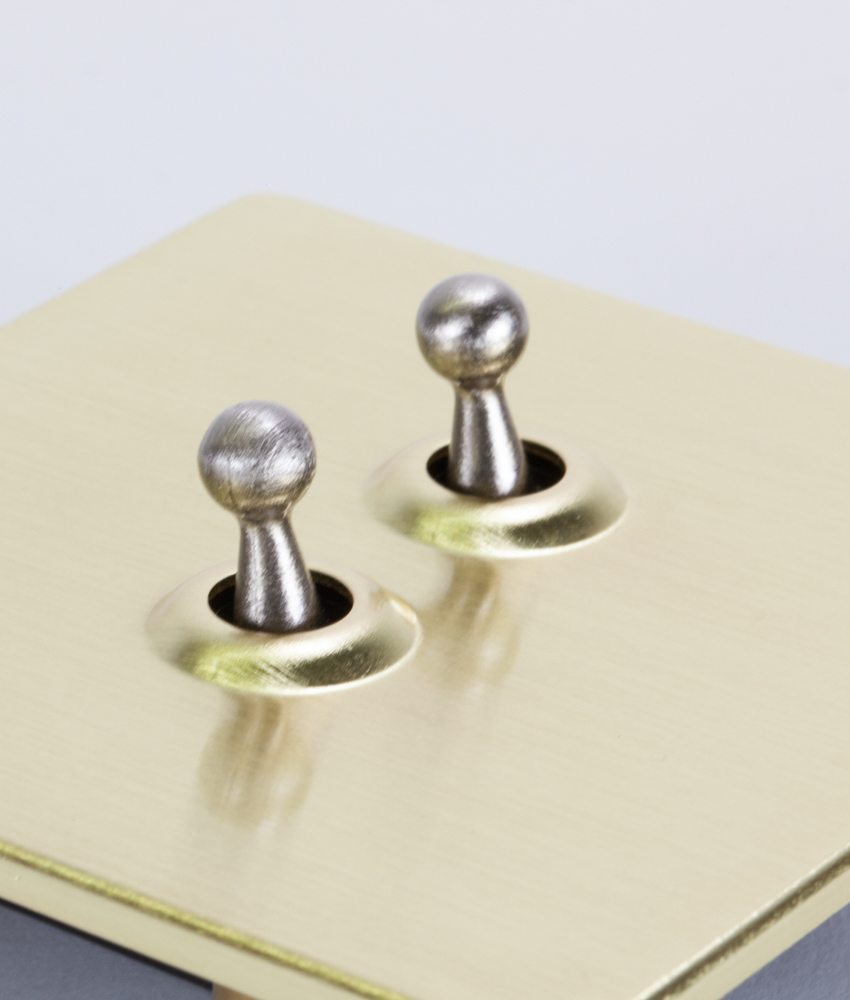 Toggle Light Switch 2 Toggle Gold & Silver Designer Switches