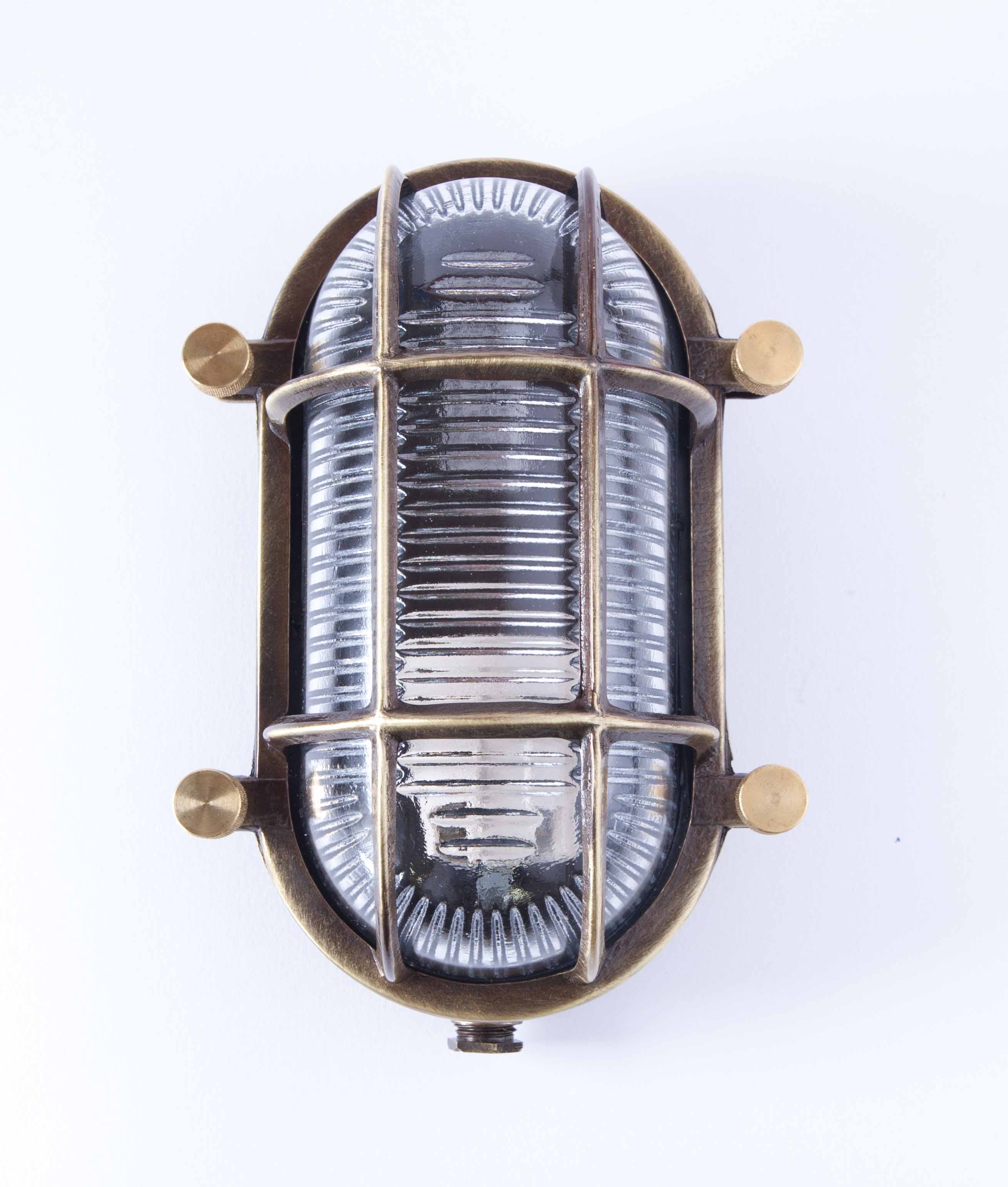 Bulkhead Light Steve Posh Aged Brass Wall Light
