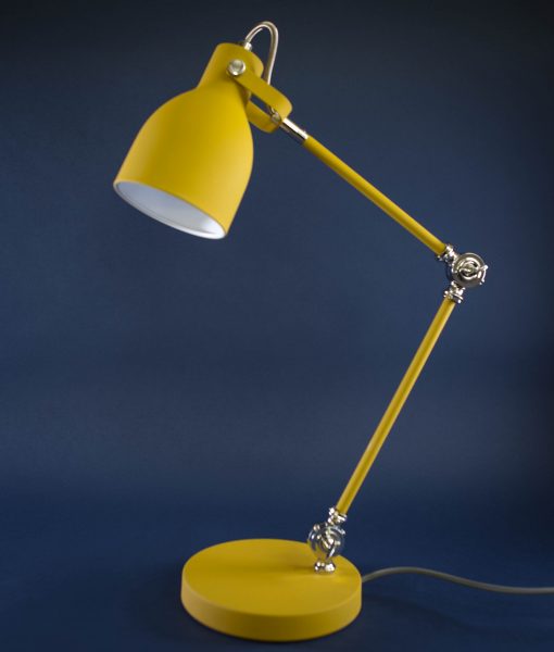 Table Lamp Yellow & Silver Desk Light