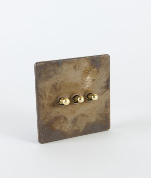 Toggle Light Switch 3 Toggle Smoked Gold & Gold