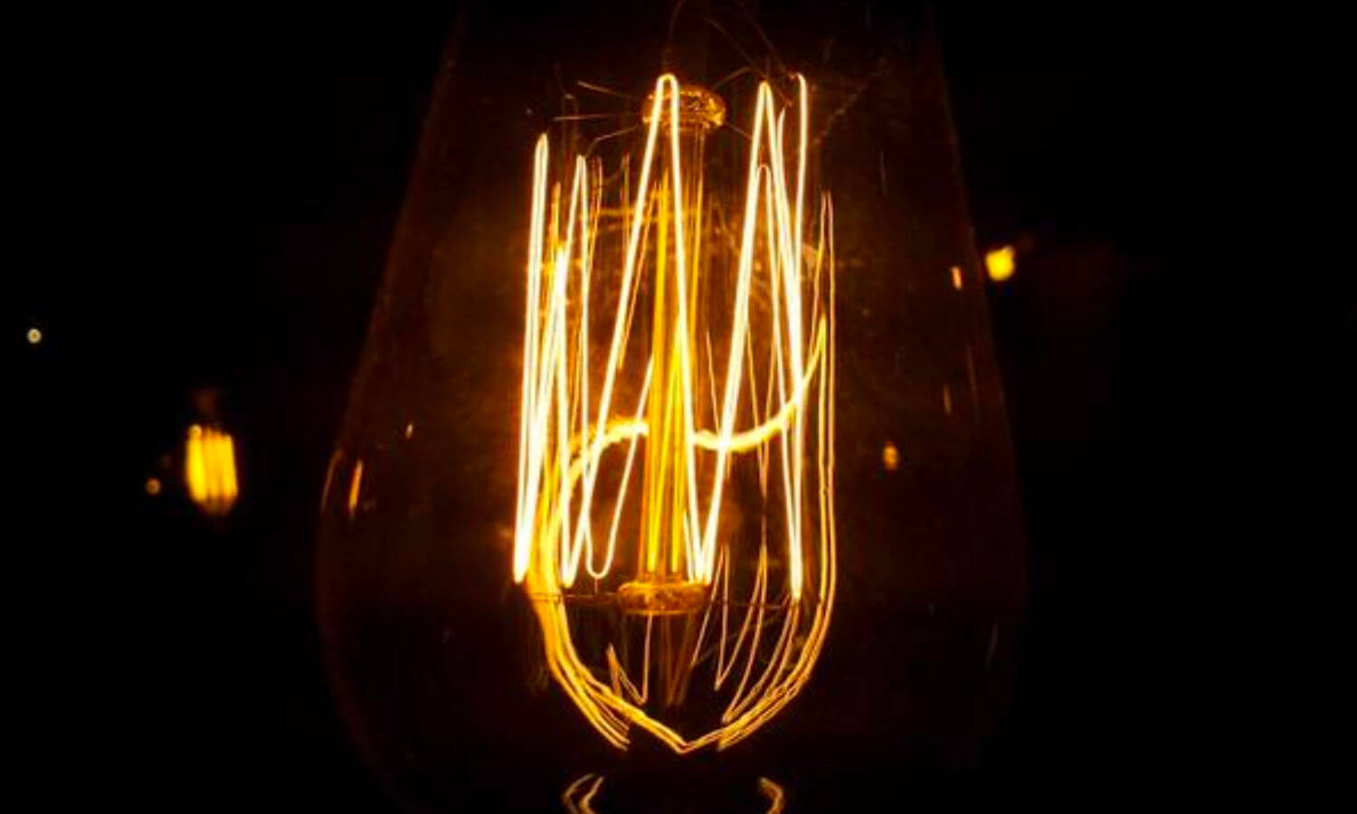 closeup of lit filament bulb in the mud crab cafe