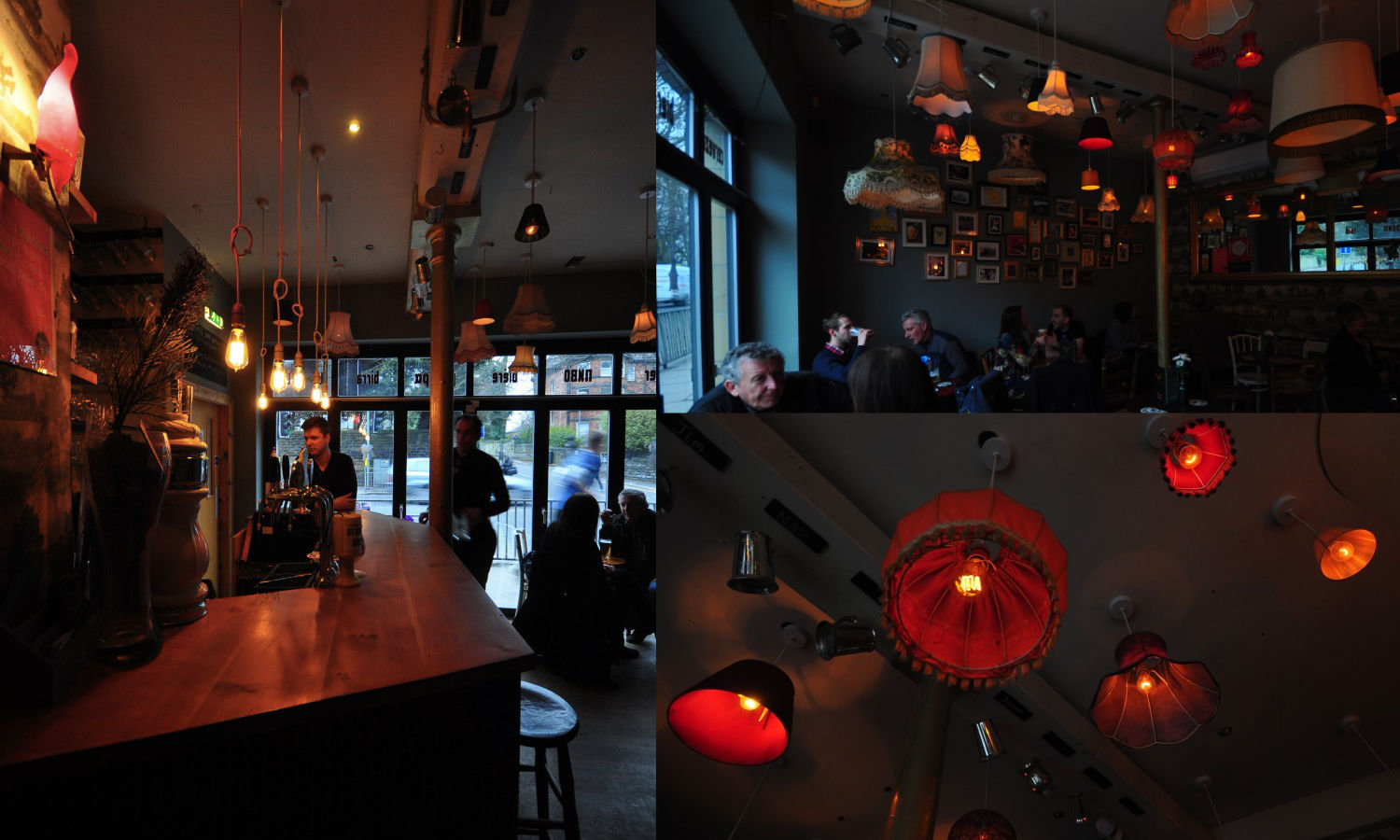 photos from inside further north bar showing lighting set up using dowsing and reynolds bulbs