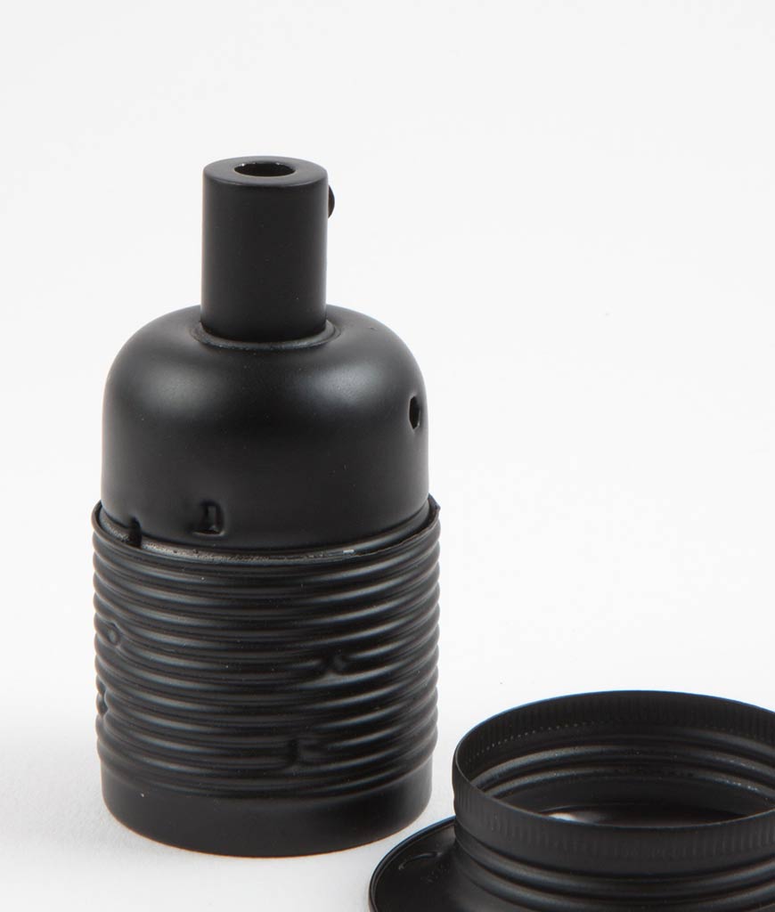 Oh So Black E27 Domed Light Bulb Holder Matt Metal Black Domed Bulb Holder