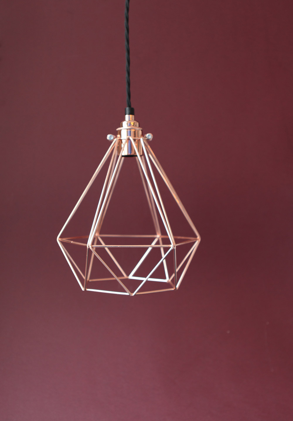 copper light cage marsala background