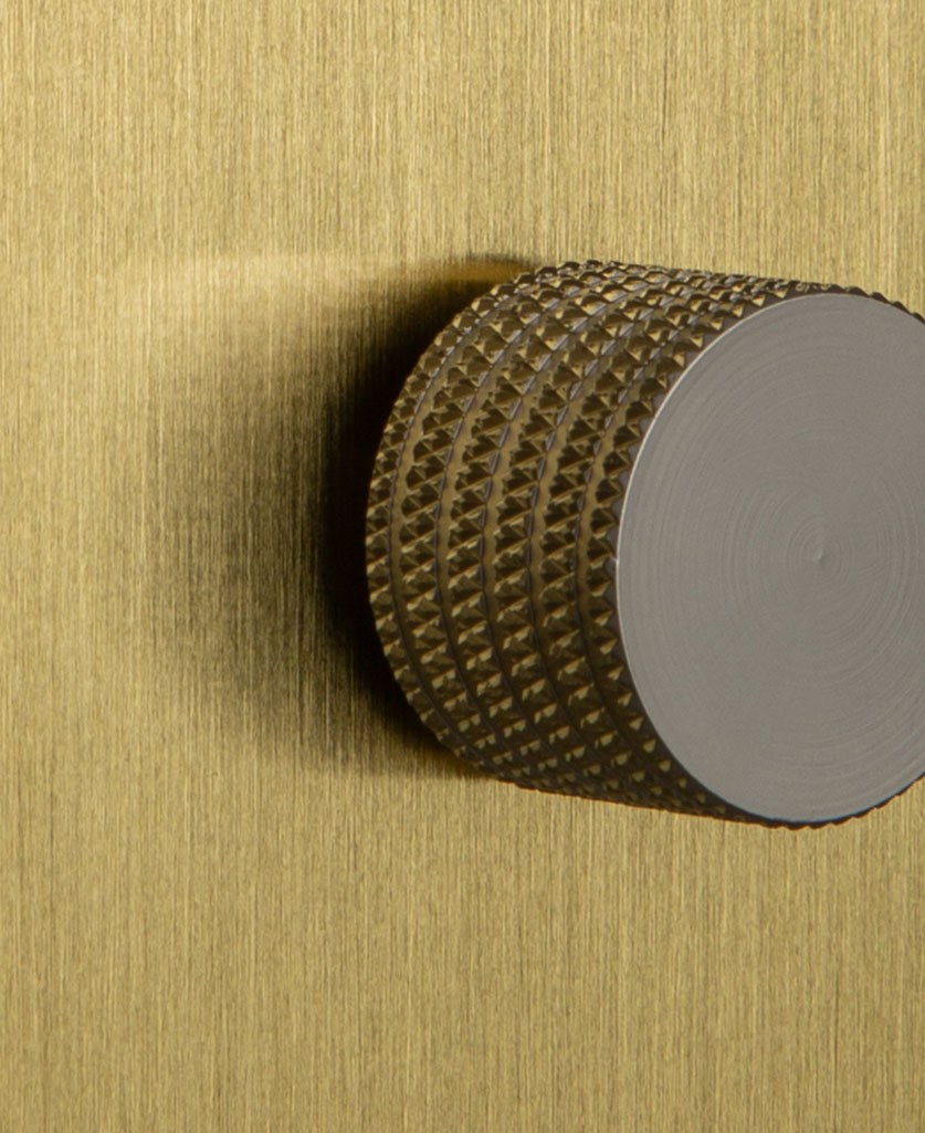 Gold Dimmer Switch Single with White, Black, Silver or Gold Knobs