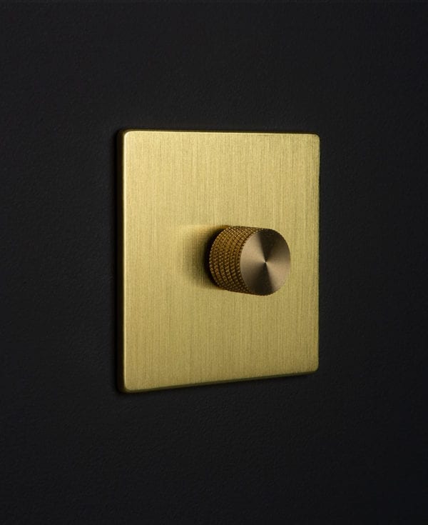 Gold Dimmer Switch Single with White, Black, Silver or Gold Knobs