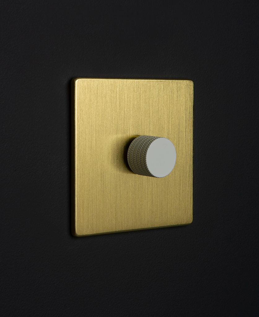 Gold Dimmer Switch Single with White, Black, Silver or Gold Knobs