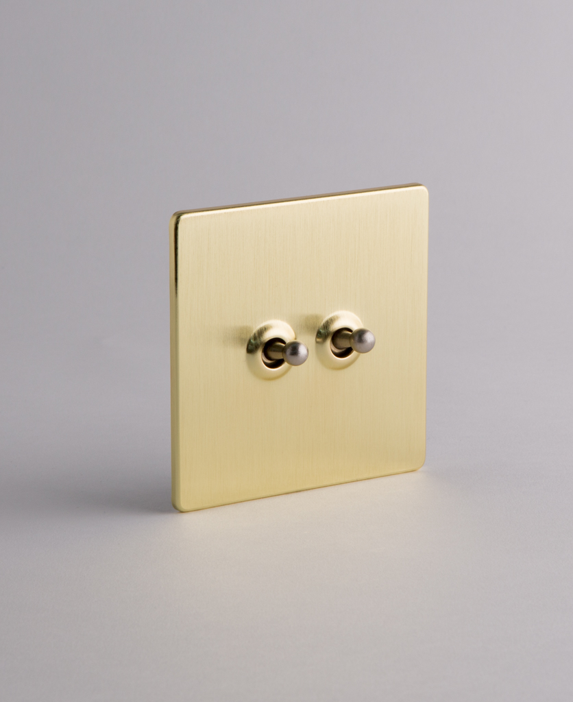 Gold Double Toggle Switch with Black, Silver or Gold Toggles