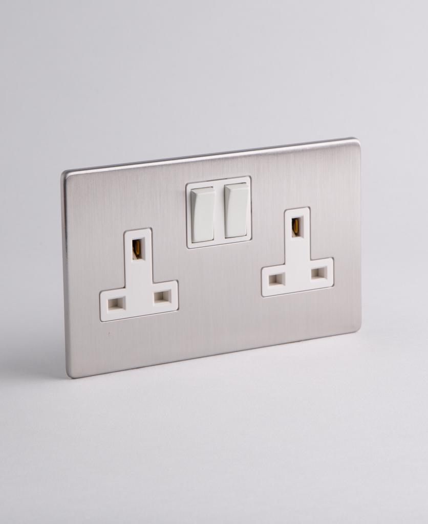 Minimalist Black Double Socket with Black or White Inserts