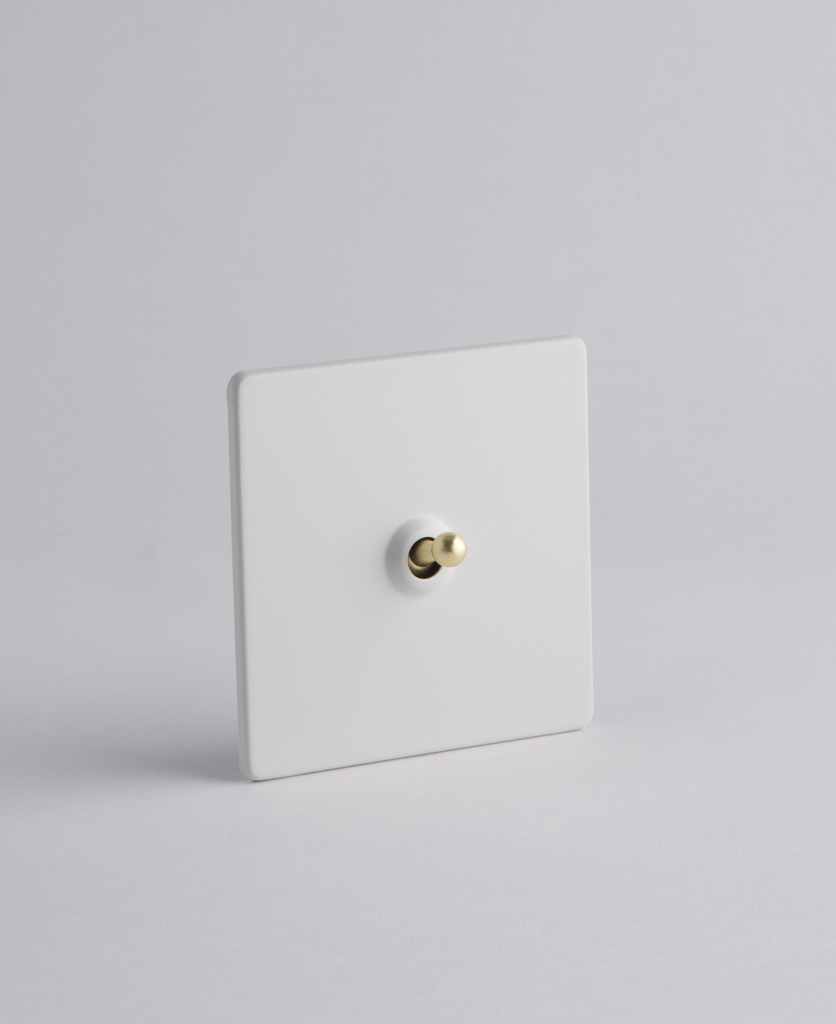Toggle Light Switch 1 Toggle White & Gold Designer Switch