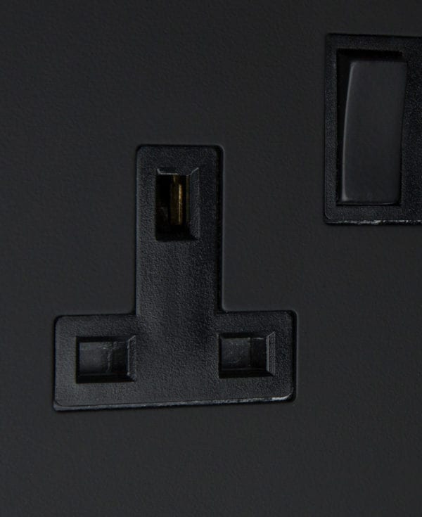 Black Double Socket Double Plug Socket with Black or White Inserts