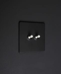 Toggle Light Switch Black - Double Toggle Switch with 4 Finishes