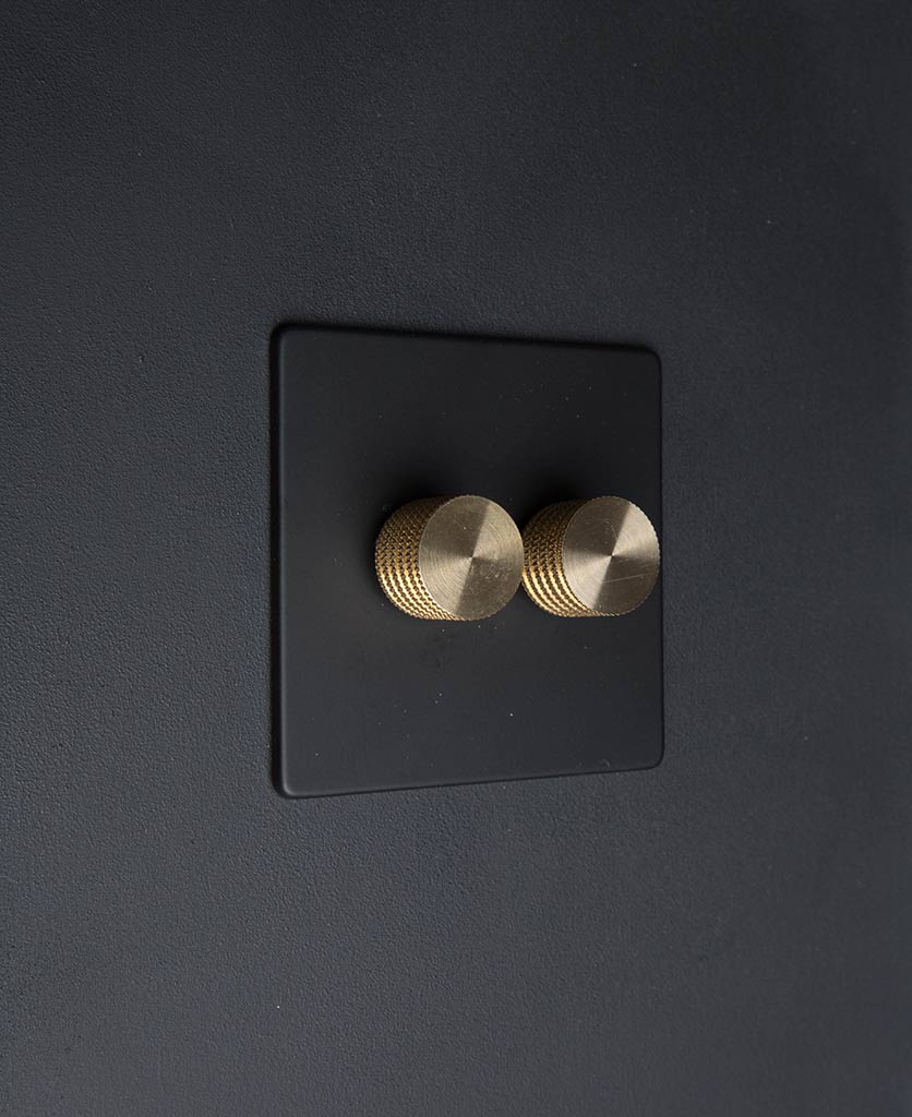 Designer Dimmer Switch Double Black Dimmer Switch