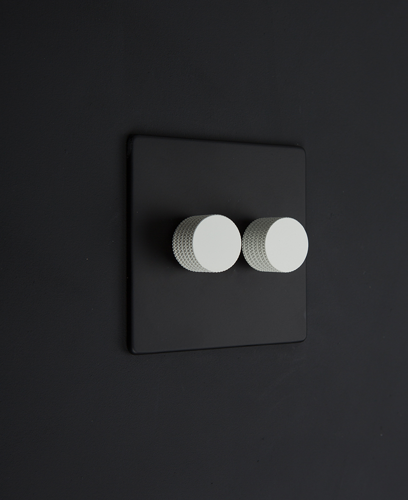Designer Dimmer Switch Double Black Black White Double Dimmer Standard