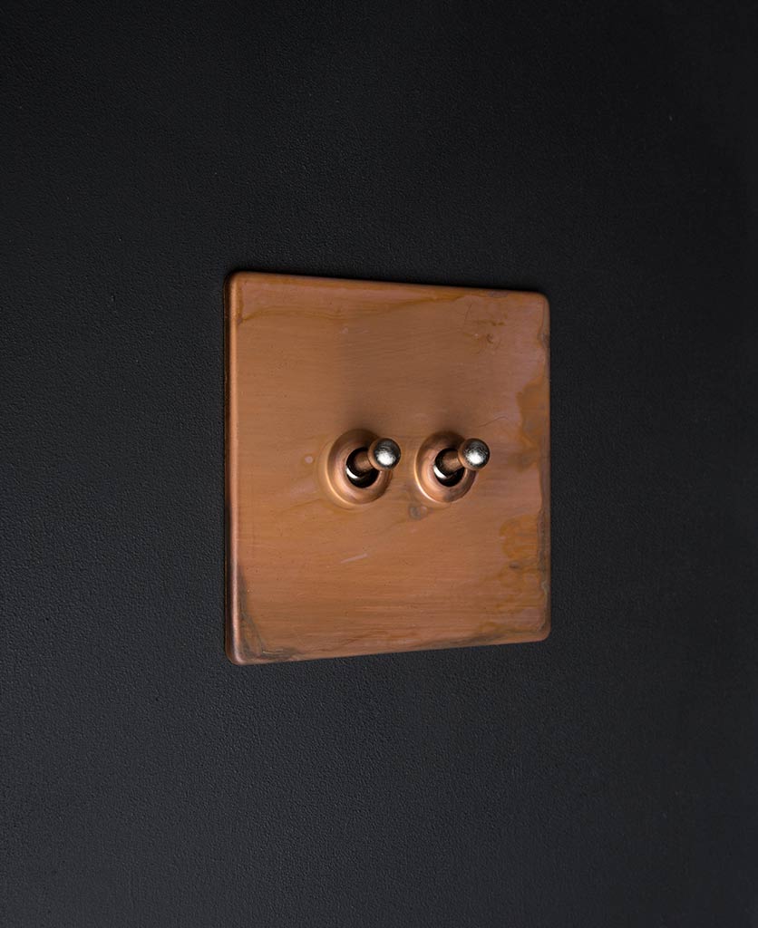 Luxury Light Switches Copper Double Toggle Switch