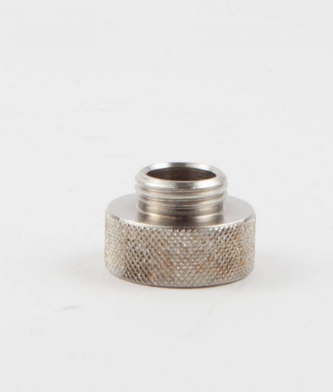 20mm conduit silver bulkhead adapter on white background