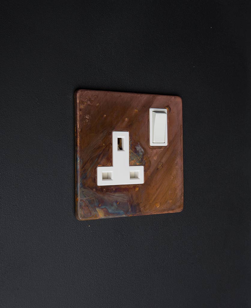 Copper Single Plug Socket with Black or White Inserts