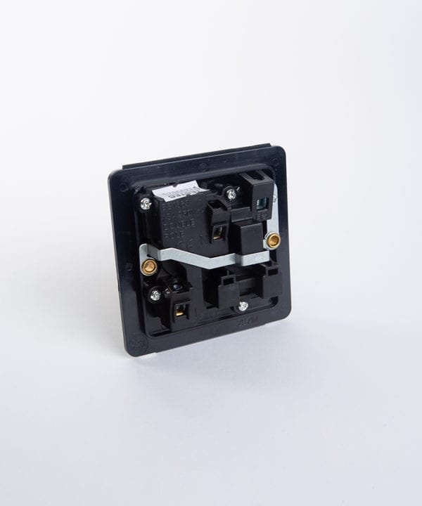 back view of single wall socket back plate against white background