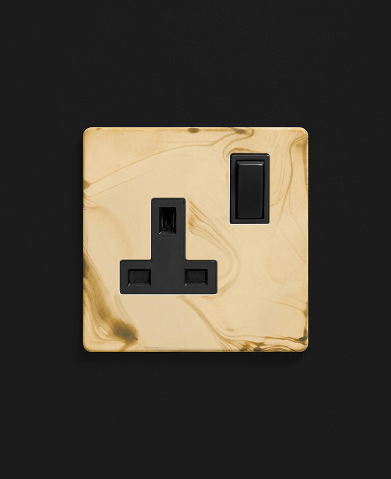 Smoked Gold Single Socket with Black or White Inserts
