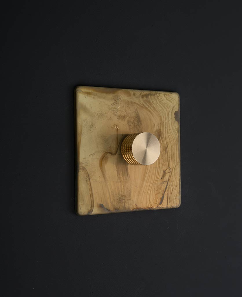 Smoked Gold Single Dimmer Black, Gold, Silver or White Knob