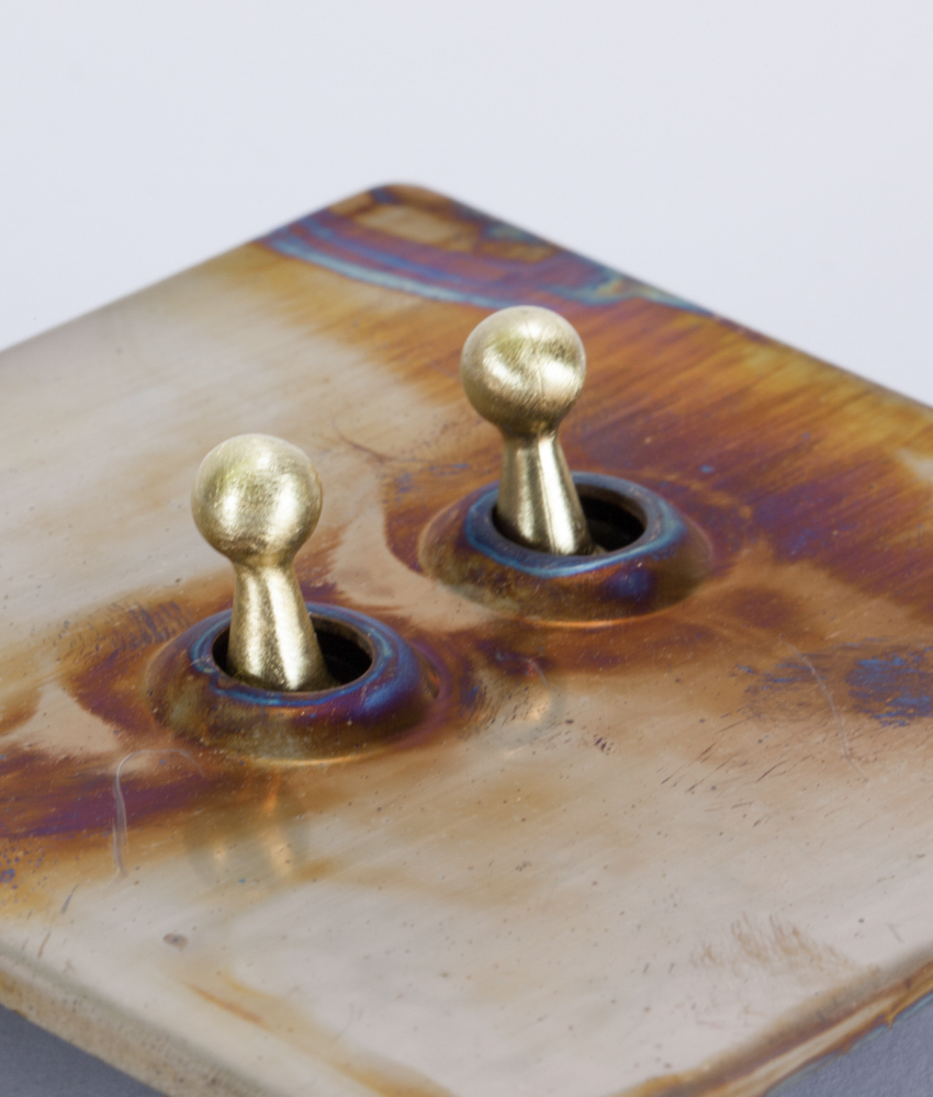 Toggle Light Switch 2 Toggle Smoked Gold & Polished Gold