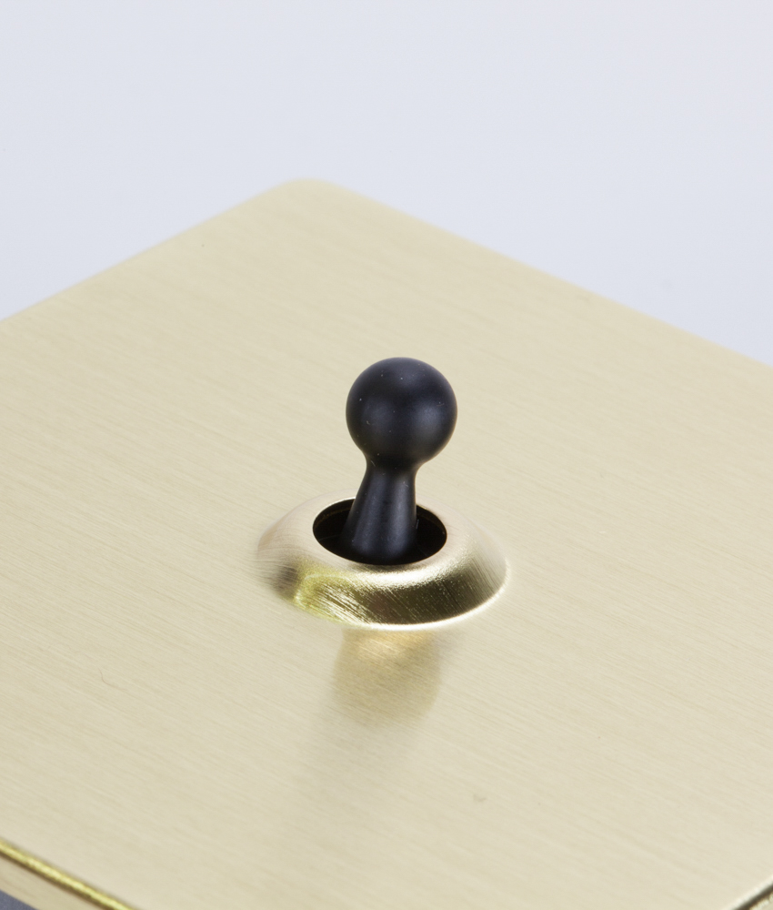 Gold Single Toggle Switch with Gold, White, Black or Silver Toggle
