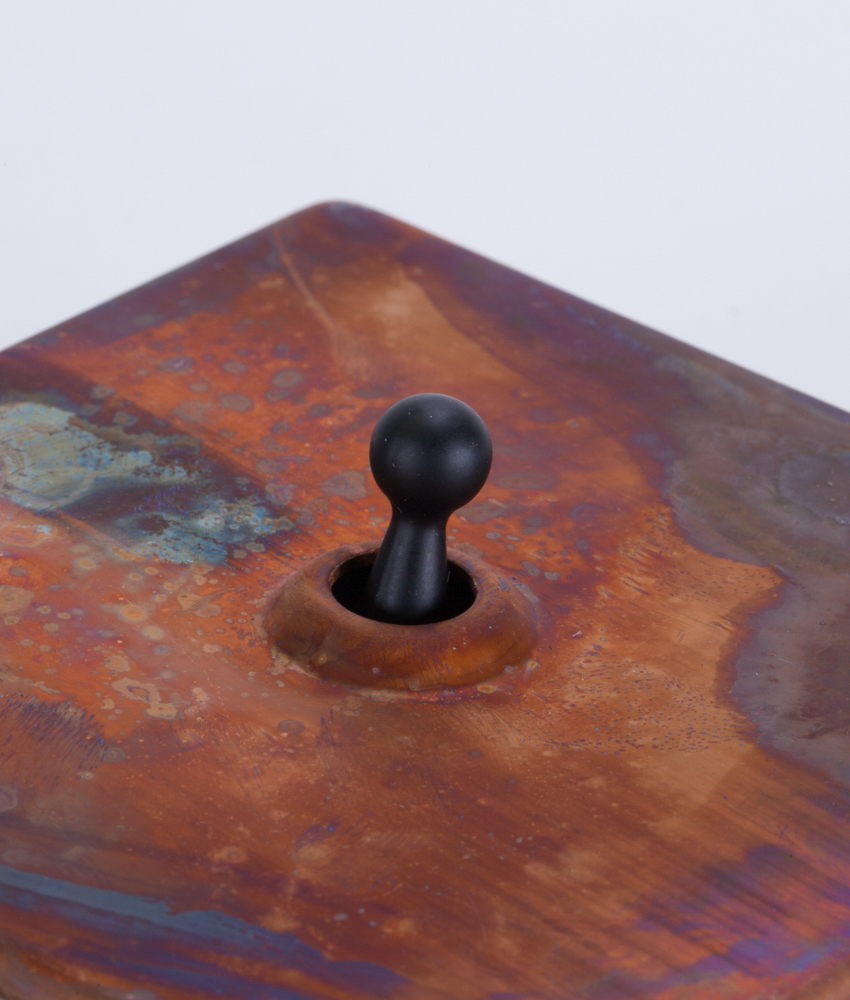 copper single toggle switch with black white silver or gold geometric pendant light
