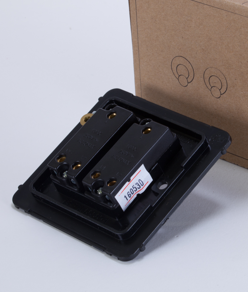 Toggle Light Switch 2 Toggle Black - Designer Light Switches