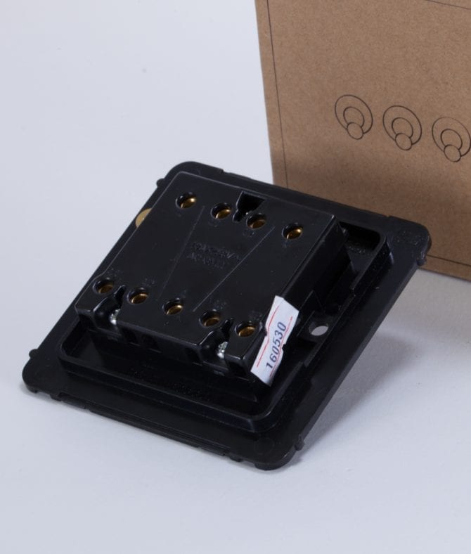 Black Triple Toggle Light Switch with Black, Brass, White, Silver Toggles