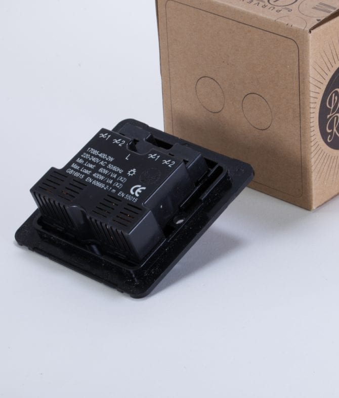 Designer Dimmer Switch Double Black Dimmer Switch