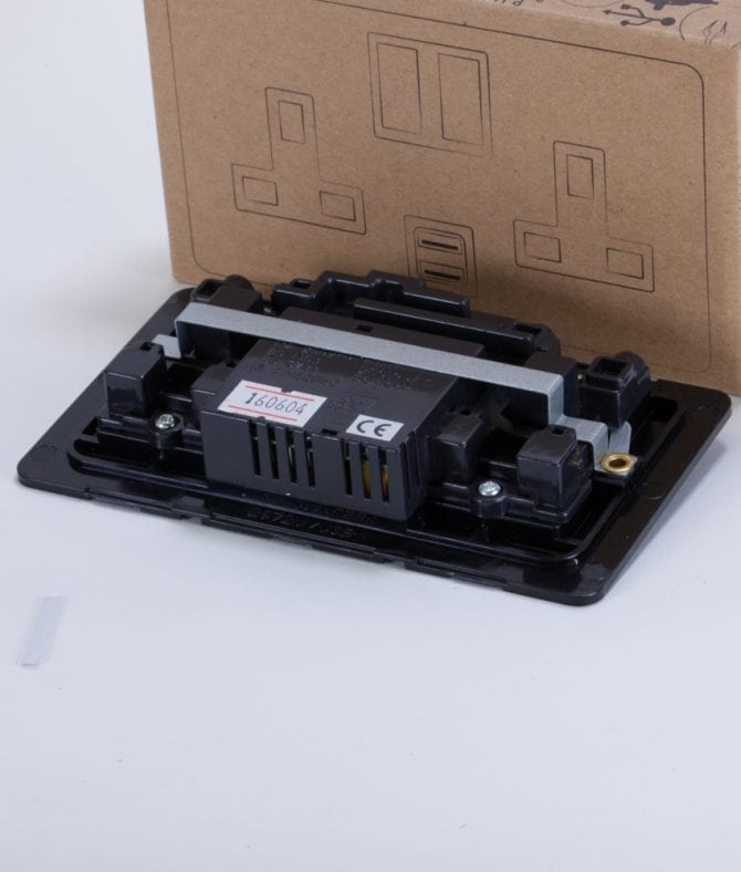 Double Plug Socket USB with Black or White Inserts