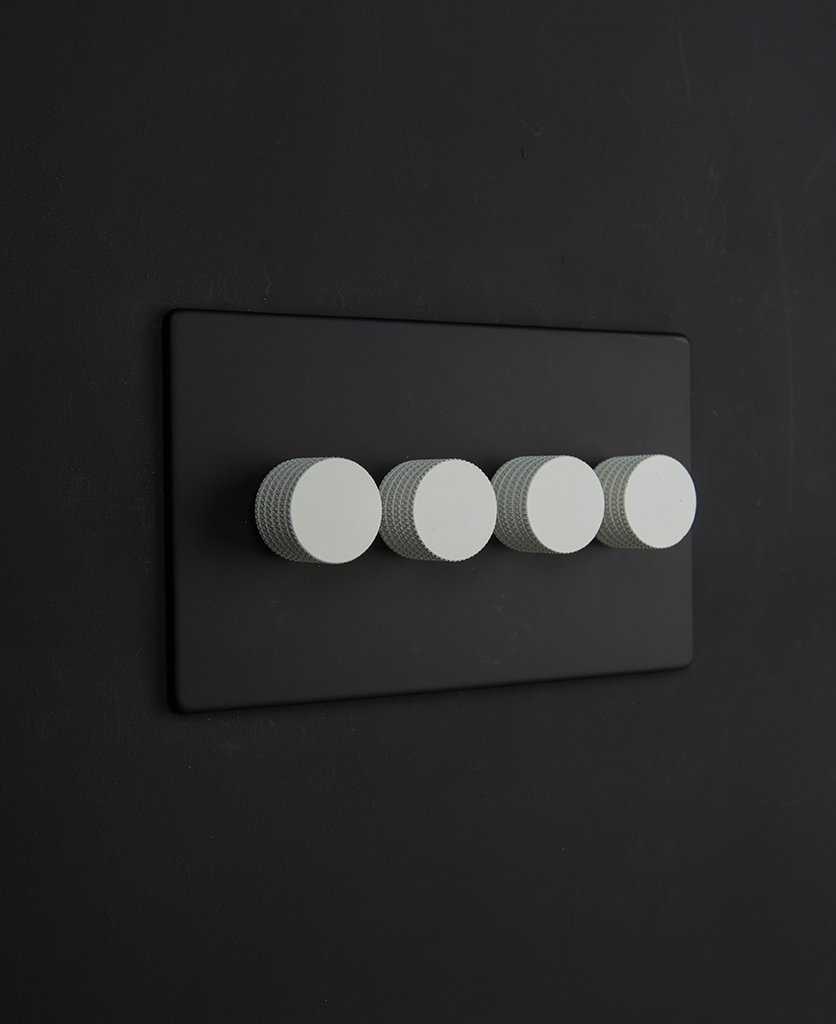 Designer Dimmer Switch Quadruple Black Light Switch