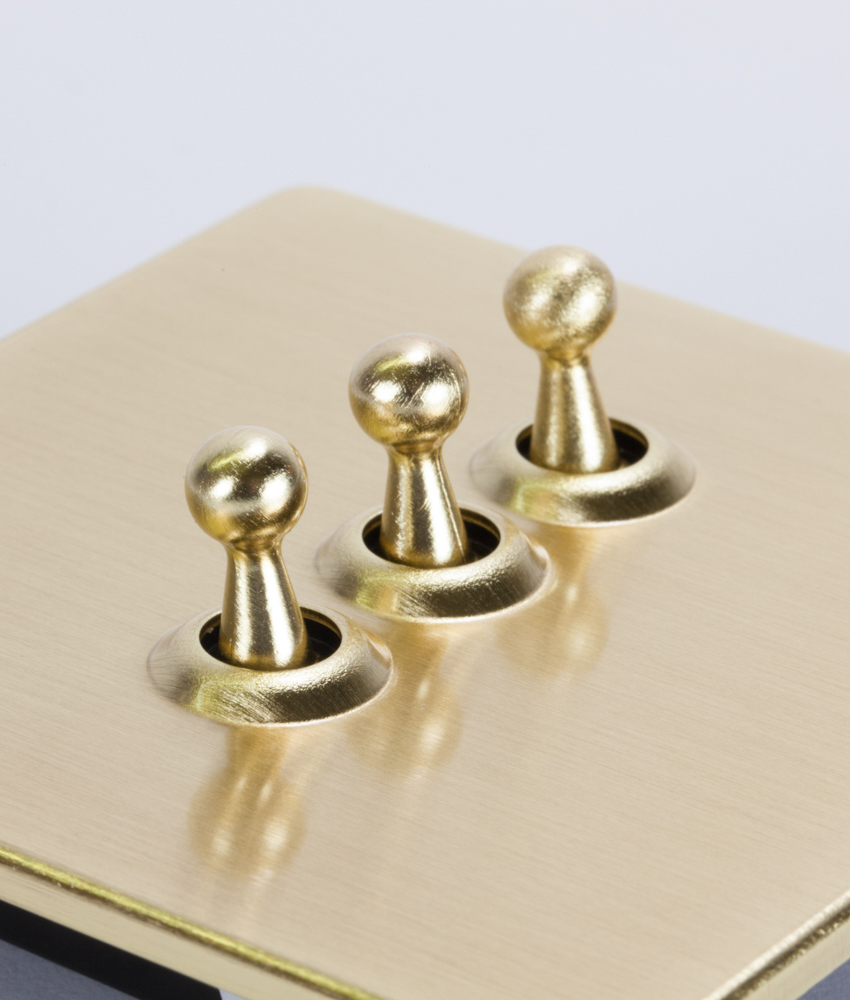 Toggle Light Switch 3 Toggle Gold Designer Switch