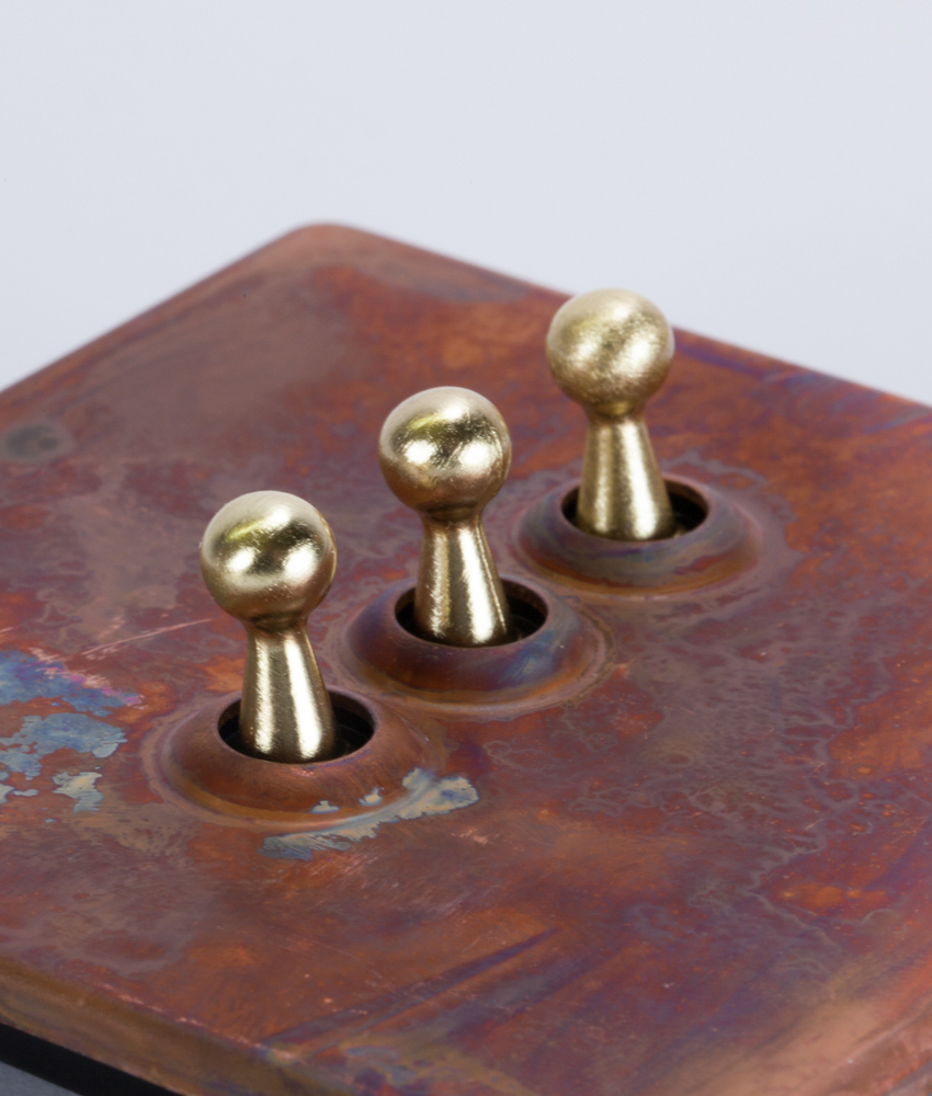 Toggle Light Switch 3 Toggle Copper & Gold Switch