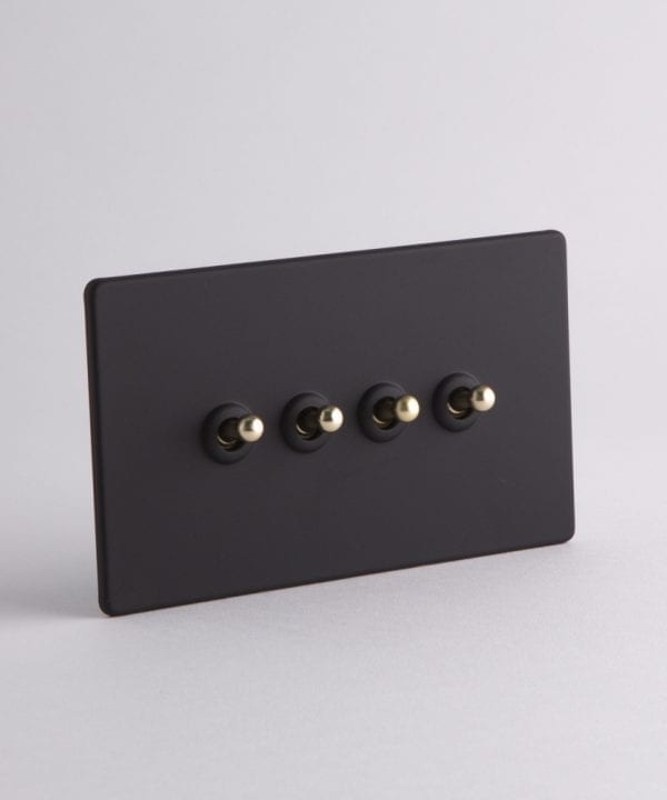 toggle light switch 4 toggle black & gold