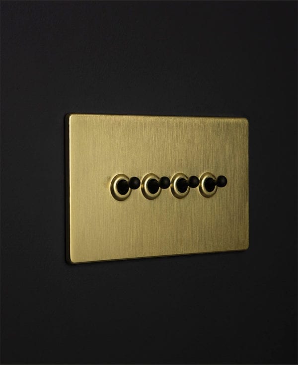 Dolly Light Switch Gold Quadruple Toggle Switch