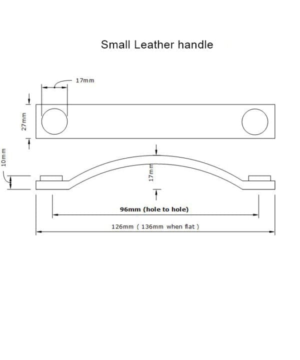 dimensions of thor small leather handle